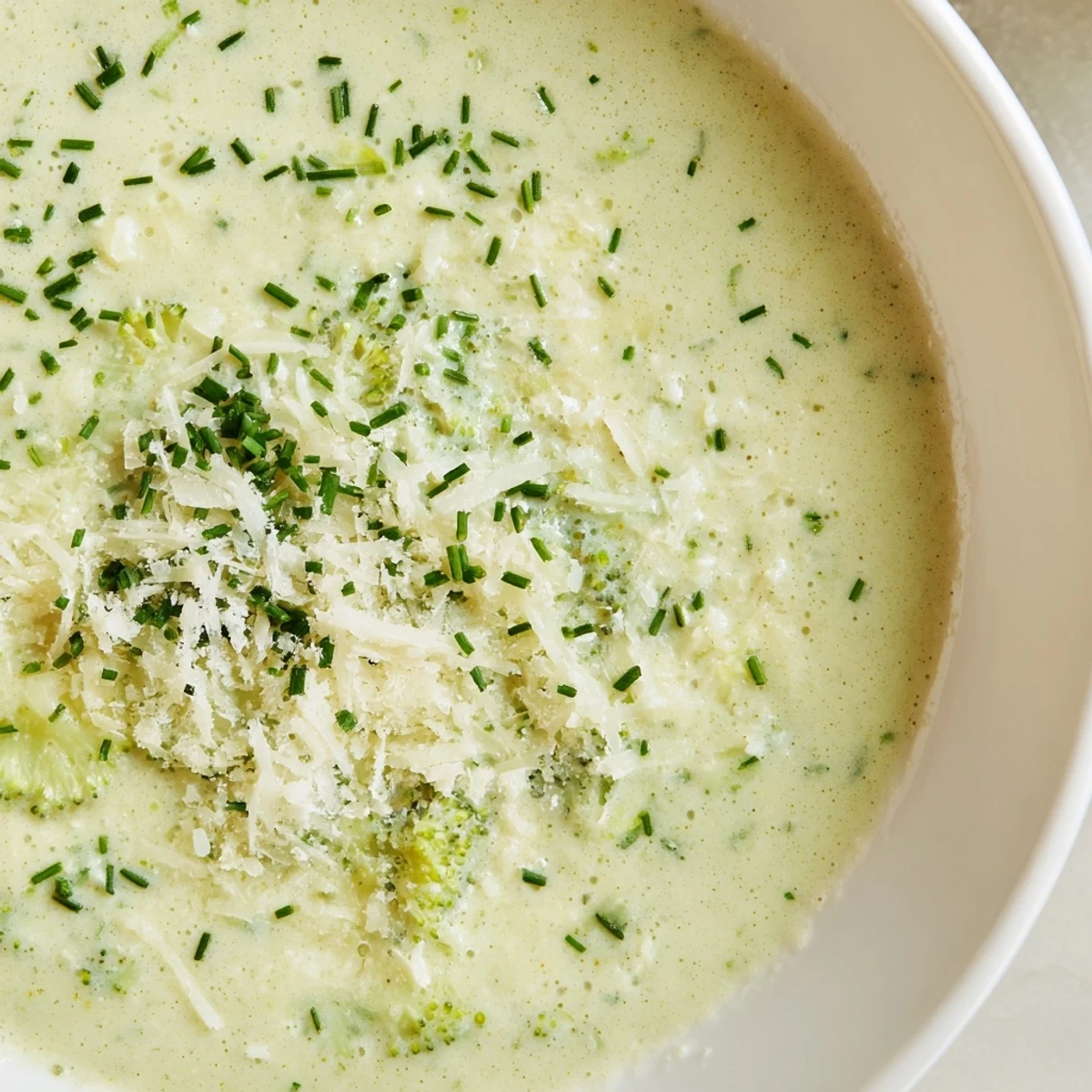 Velvety Creamy Broccoli Soup in a rustic ceramic mug, paired with a slice of crusty bread.