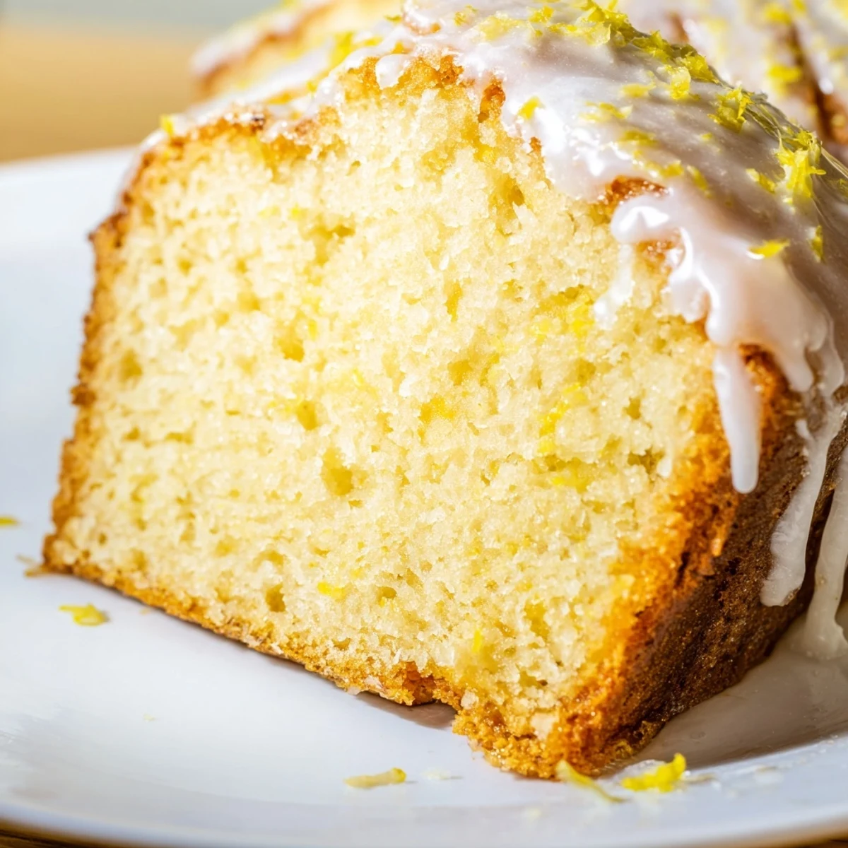 Freshly baked Lemon Bread Loaf on a cooling rack with glaze dripping down the sides.
