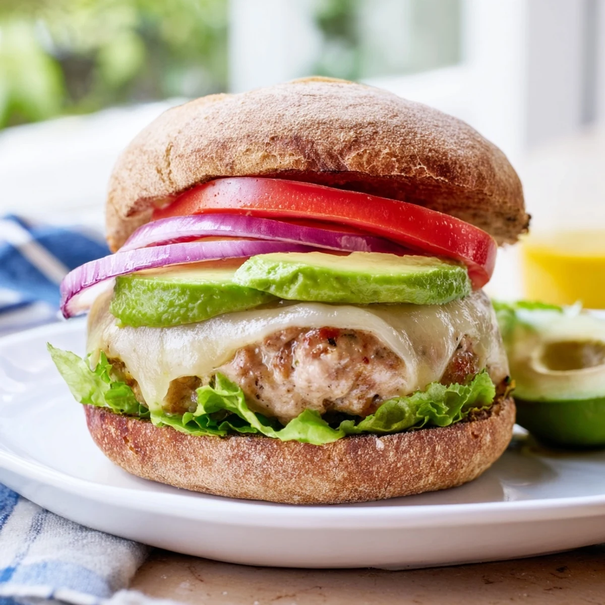 Turkey Avocado Swiss Burger