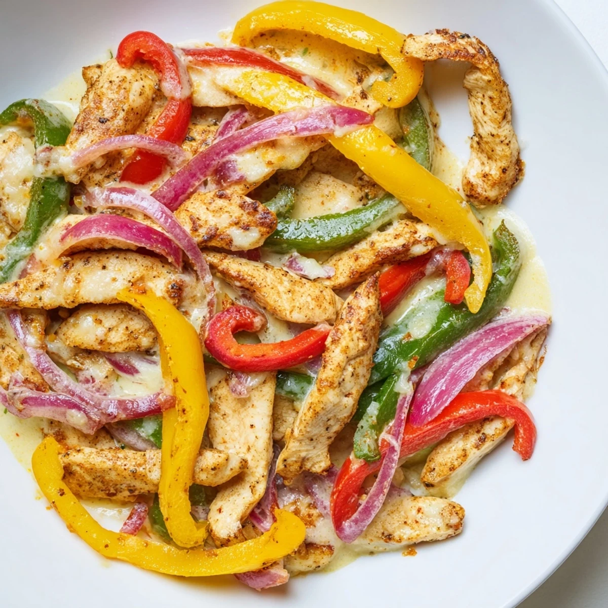 Creamy Cajun Chicken Pasta with Peppers in a skillet, garnished with fresh parsley and extra Parmesan.