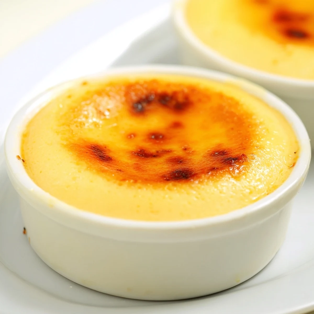 Classic Baked Milk Pudding sits on a rustic table with a slice missing, revealing its silky, creamy texture. 