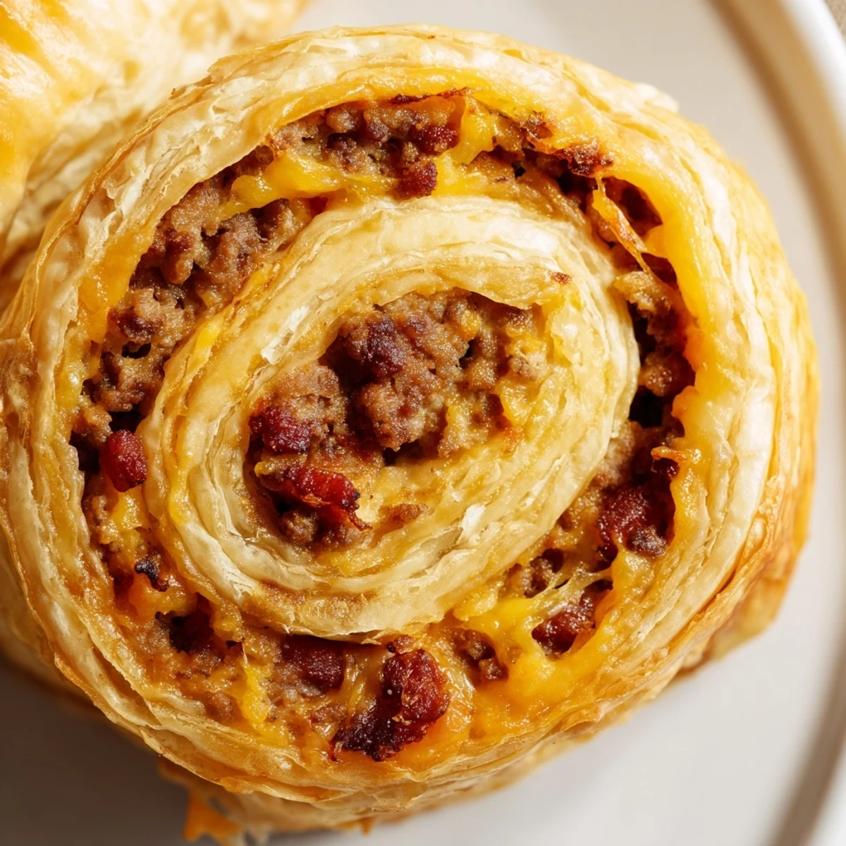 Freshly baked Cheesy Bacon Burger Rollups are arranged on a platter with a small bowl of dipping sauce nearby.