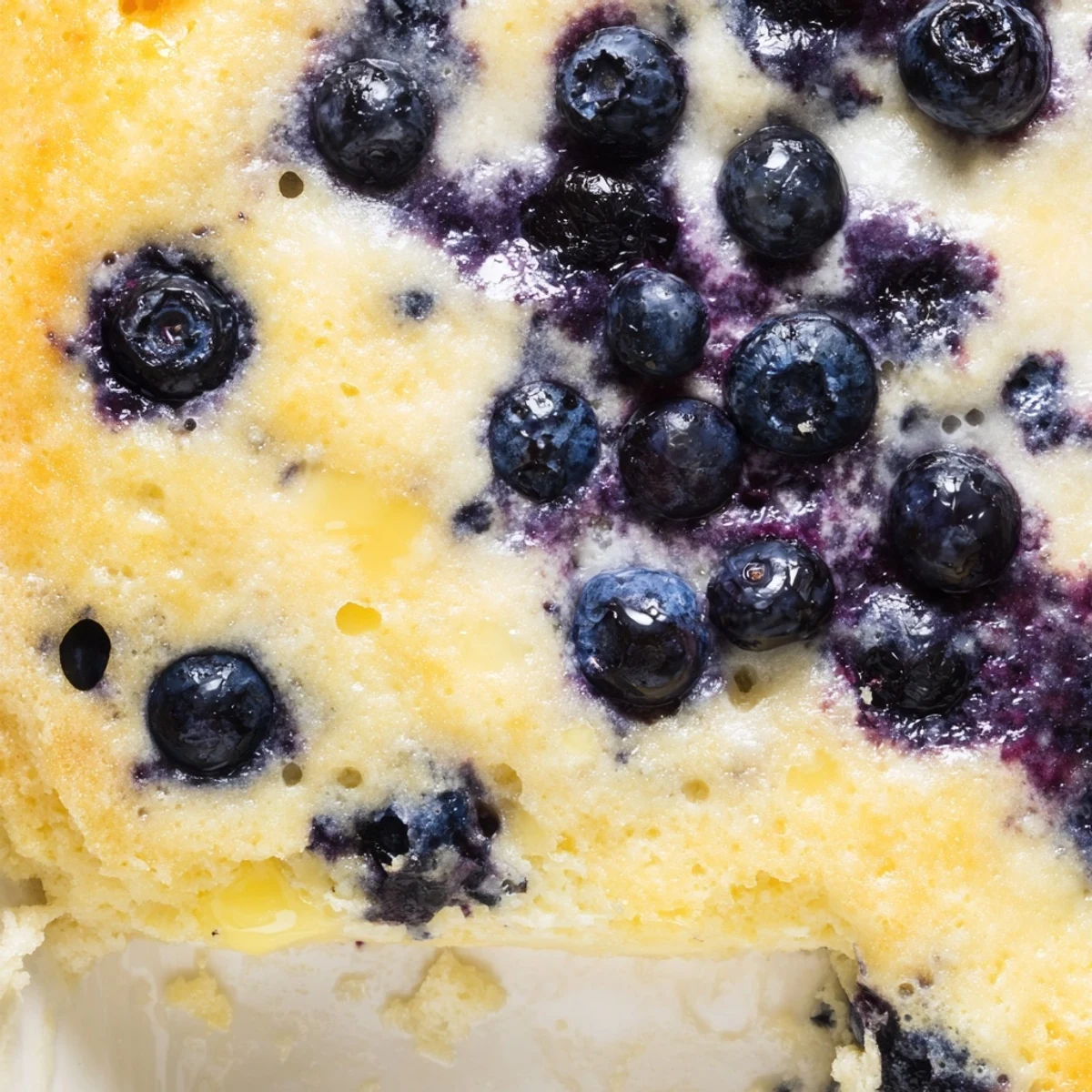 Golden lemon blueberry cheesecake dump cake with bubbling fruit filling and tender buttery crumbs