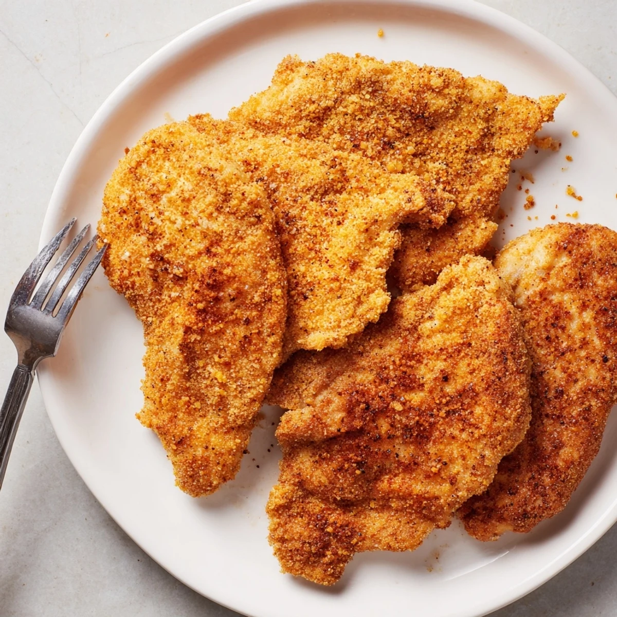 Southern-style crispy chicken fried chicken drumsticks plated with creamy mashed potatoes and coleslaw