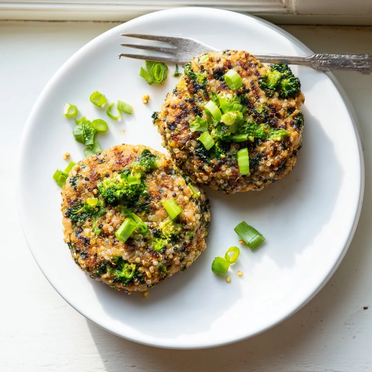 Healthy turkey broccoli quinoa burgers served on gluten-free buns with crisp lettuce and tomato