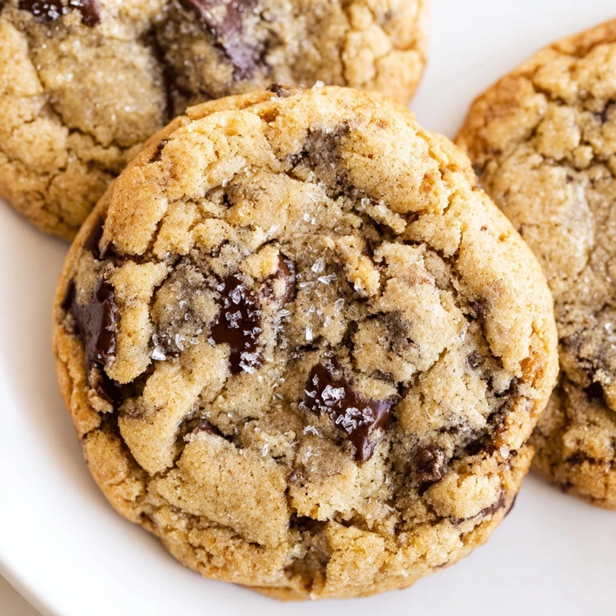 Golden Nut Free Chocolate Chip Cookies with melted chocolate morsels stacked on a rustic wooden serving board