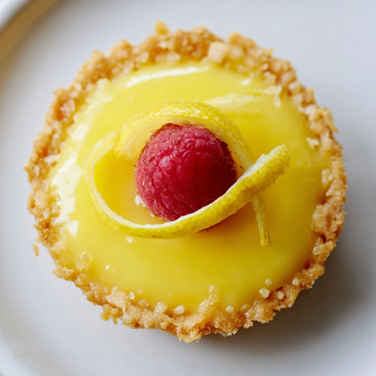 Mini vegan lemon tarts with silky coconut filling arranged on a rustic wooden board
