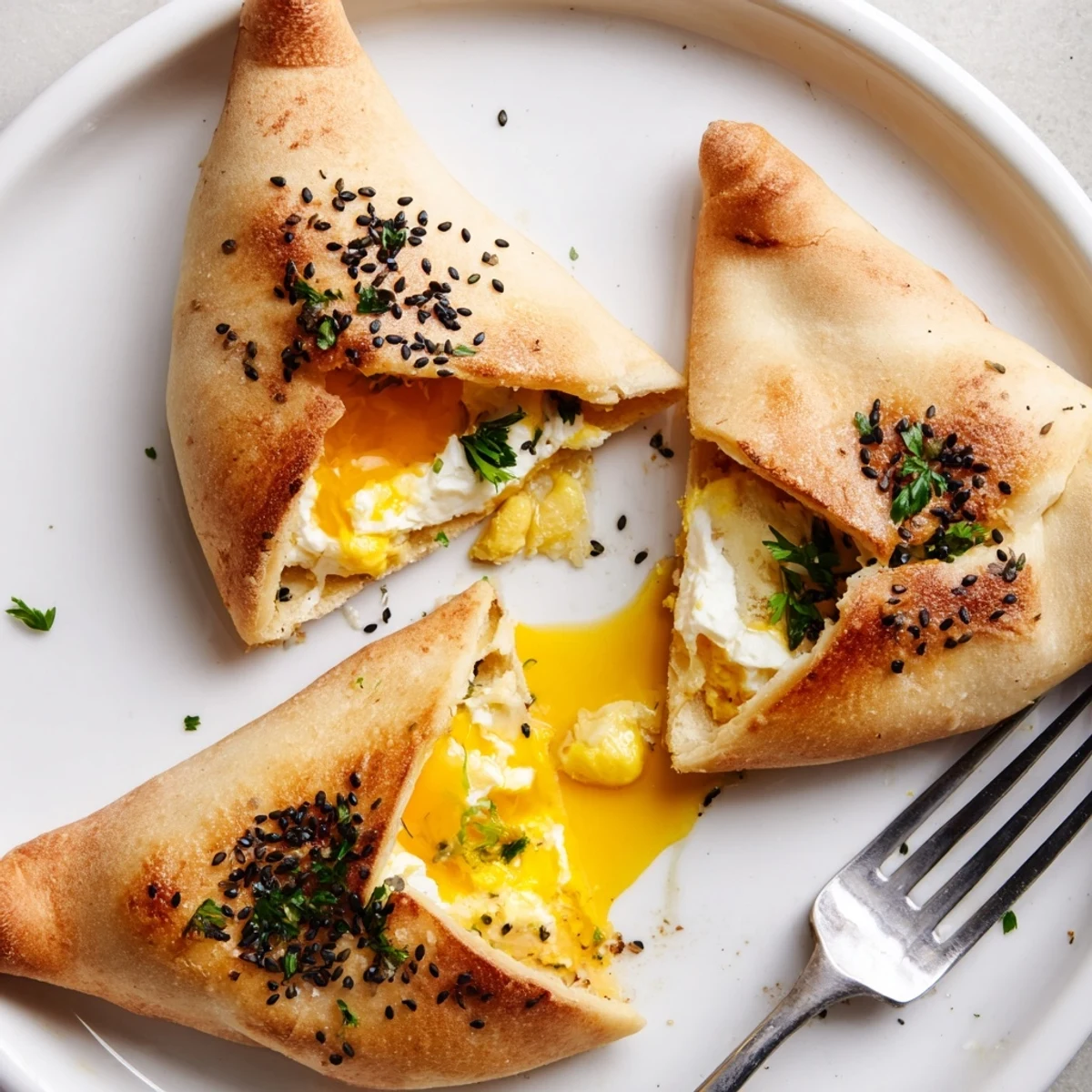 Warm Cheese Fatayer Recipe served with fresh mint and juicy tomato slices