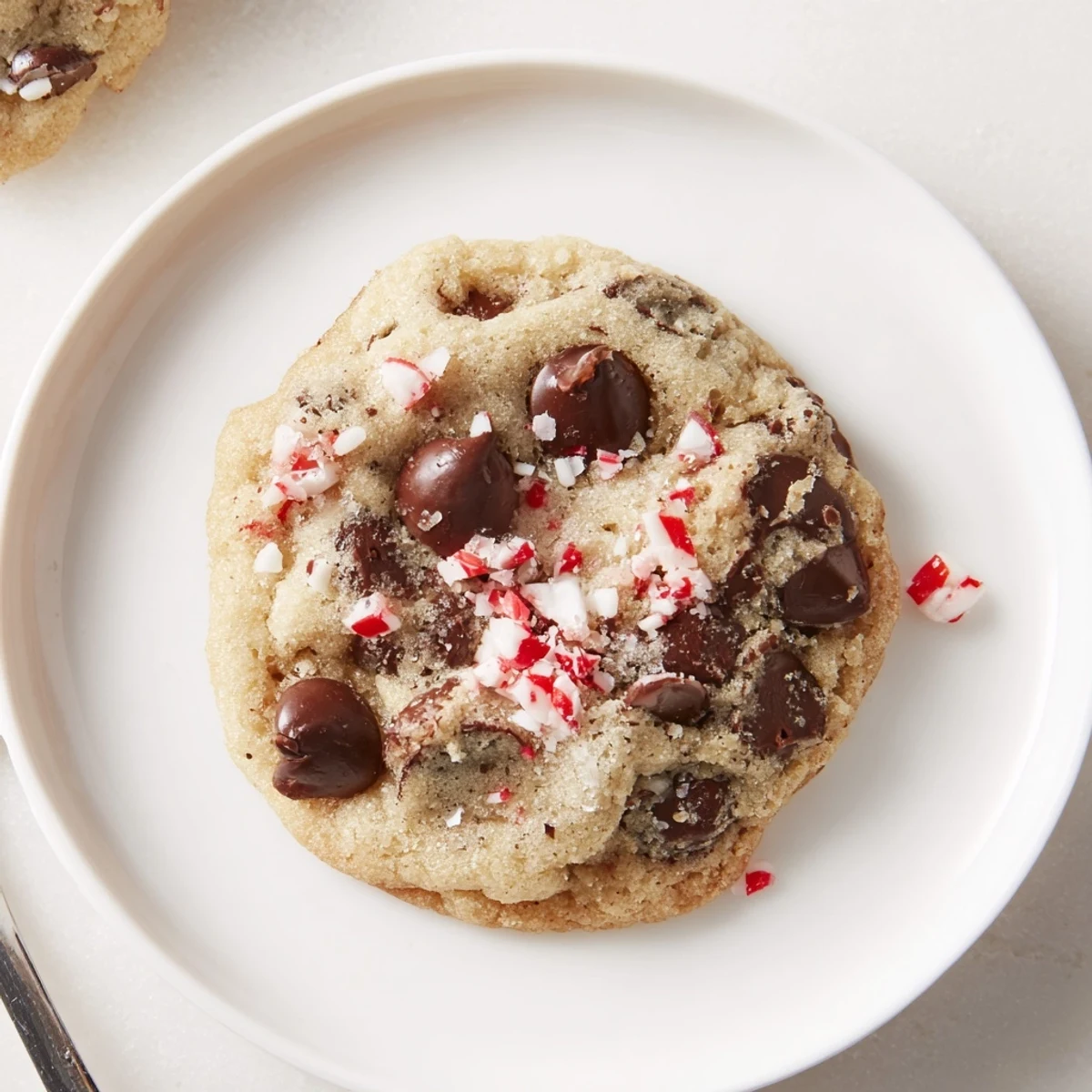 Peppermint Chocolate Chip Cookies cooling on rack, minty aroma and gooey chips.