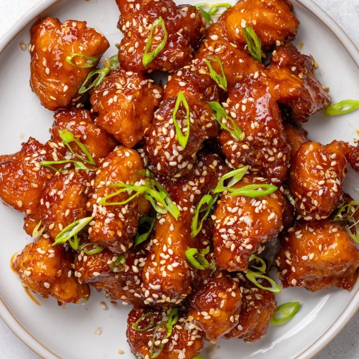 Juicy chicken thighs coated in sticky sweet spicy honey sriracha sauce served over white rice