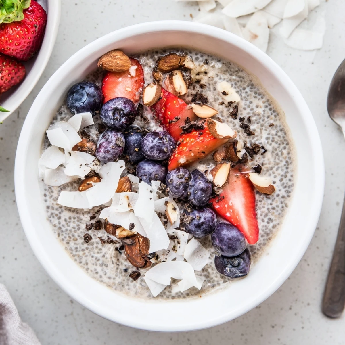 Wholesome chia pudding recipes parfait layered with mango and shredded coconut