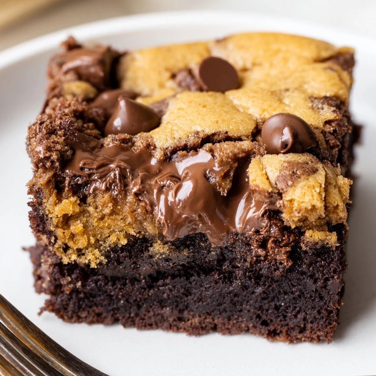 Fudgy Chewy Brookies Recipe: warm bars with gooey centers and crisp cookie tops