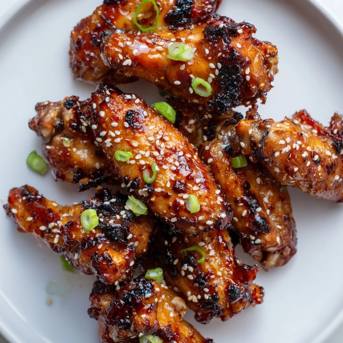 Crispy baked miso honey chicken wings coated in a glossy savory-sweet caramelized glaze